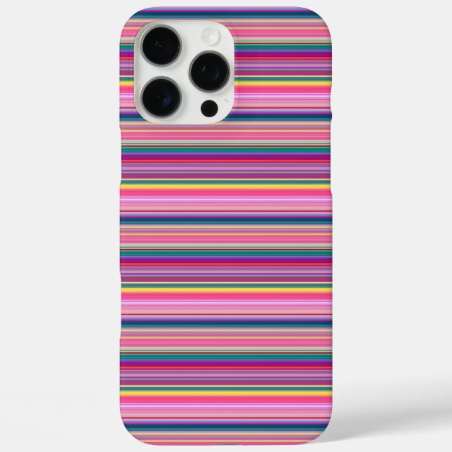 Retro-Mehrfarben-Streifen Case-Mate iPhone Hülle (Rückseite)