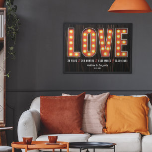 Retro Meilenstein 30 Jahre Personalisierte Liebe Poster