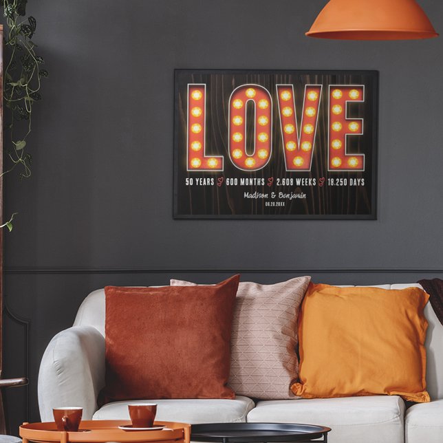 Retro Meilenstein 50 Jahre Personalisierte Liebe Poster (Von Creator hochgeladen)