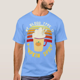 Retro Mein Bluttyp ist Pumpkin Gewürz Funny Pumpki T-Shirt