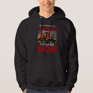 Retro mein Lieblings-LKW nennt mich Mama USA Flagg Hoodie