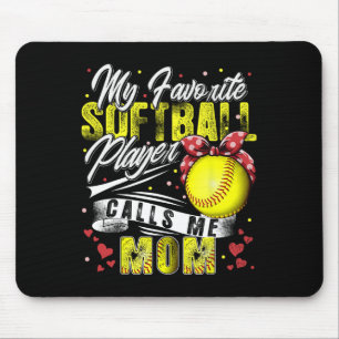 Retro Mein Lieblings-Softball-Player nennt mich Ma Mousepad
