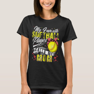 Retro Mein Lieblings-Softball-Player nennt mich Ma T-Shirt