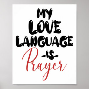 Retro meine Liebe Sprache ist Gebet Jesus Christli Poster