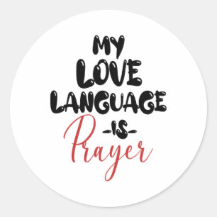 Retro meine Liebe Sprache ist Gebet Jesus Christli Runder Aufkleber
