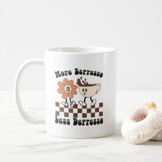 Retro meinte "Mehr Espresso weniger Depresso" Tass Kaffeetasse