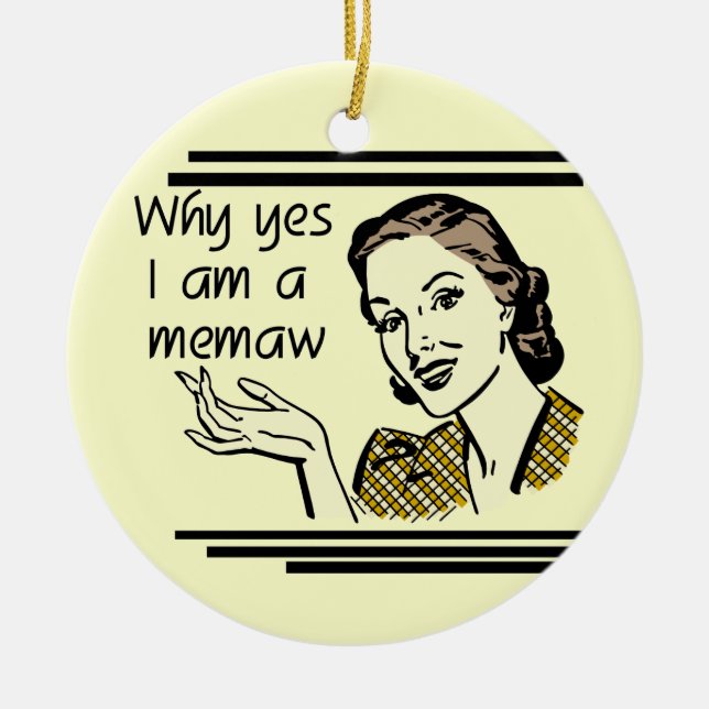 Retro Memaw T - Shirts und Geschenke Keramik Ornament (Vorne)