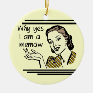 Retro Memaw T - Shirts und Geschenke Keramik Ornament