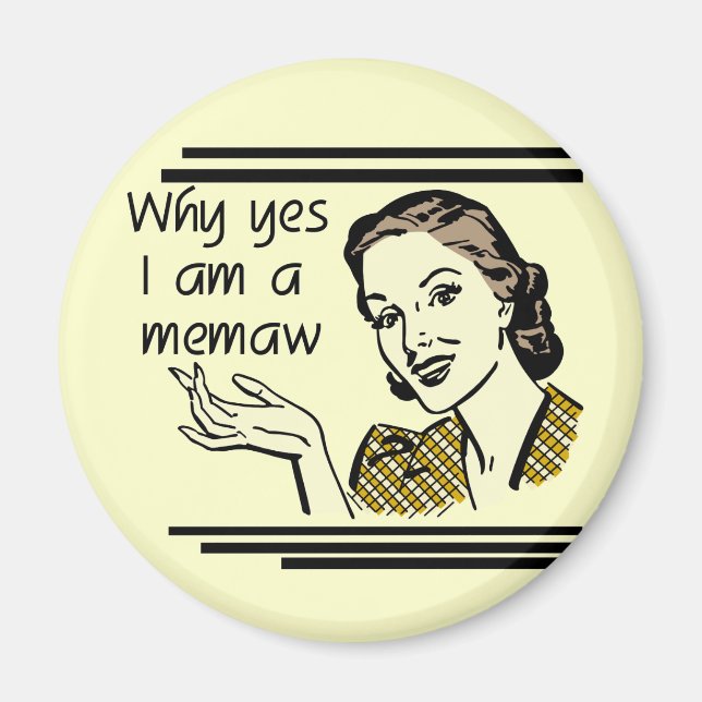 Retro Memaw T - Shirts und Geschenke Magnet (Vorne)