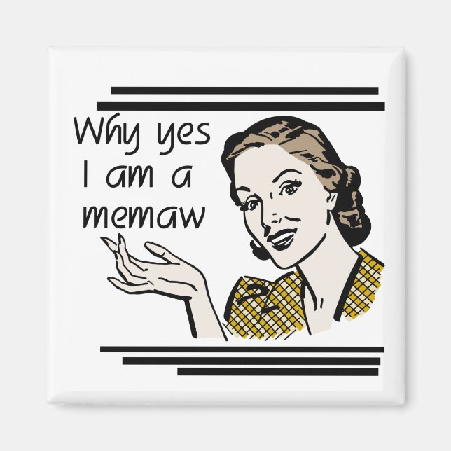 Retro Memaw T - Shirts und Geschenke Magnet (Vorne)