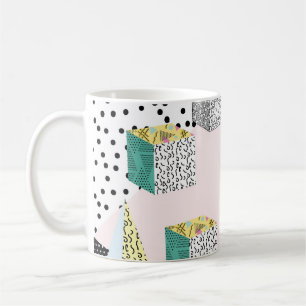 Retro Memphis: 80er-90s Hipster Pattern. Kaffeetasse