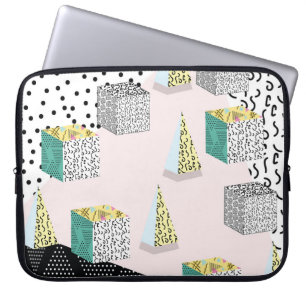 Retro Memphis: 80er-90s Hipster Pattern. Laptopschutzhülle