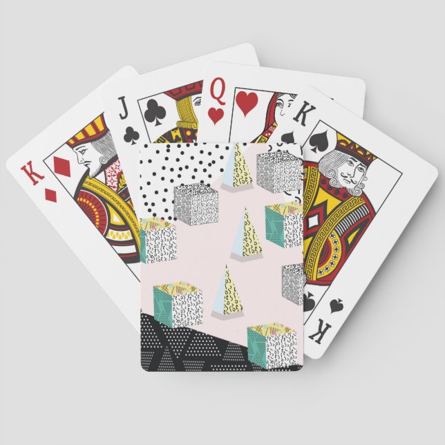 Retro Memphis: 80er-90s Hipster Pattern. Spielkarten (Rückseite)