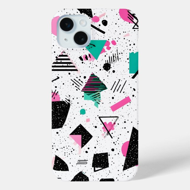 Retro Memphis Geometric Pattern Case-Mate iPhone Hülle (Rückseite)