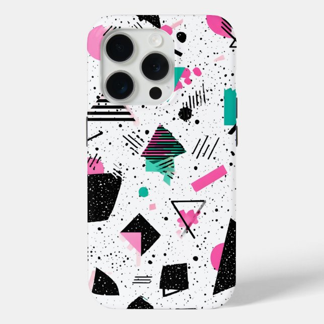 Retro Memphis Geometric Pattern Case-Mate iPhone Hülle (Rückseite)
