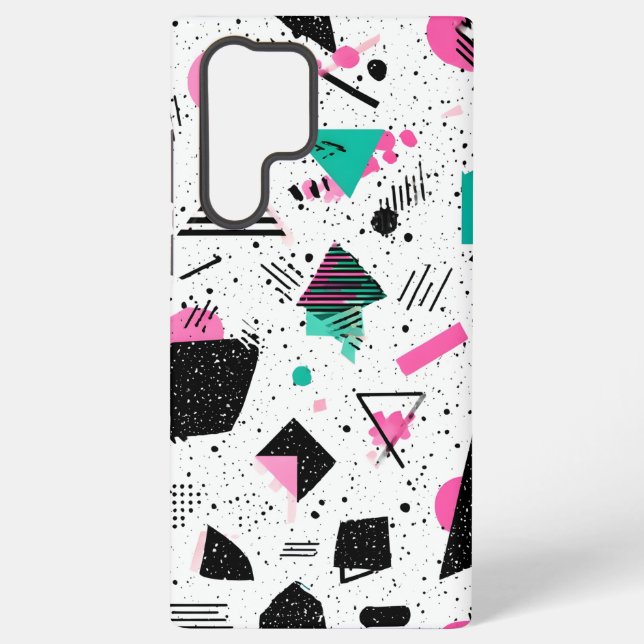 Retro Memphis Geometric Pattern Samsung Galaxy Hülle (Rückseite)