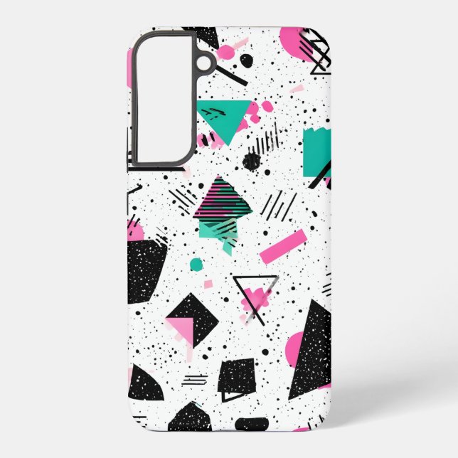 Retro Memphis Geometric Pattern Samsung Galaxy Hülle (Rückseite)
