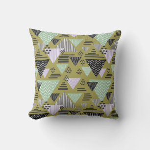 Retro-Memphis-Stil geometrisches Dreiecksmuster Kissen