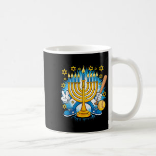 Retro Menorah Playing Softball Happy Hanukkah Pjs Kaffeetasse