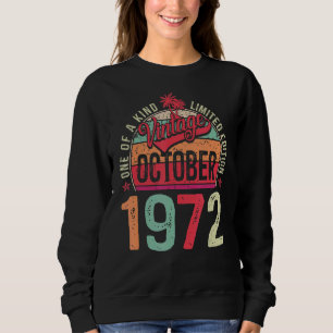 Retro Mens 50. Geburtstag 50 Jahr Vintag Oktober Sweatshirt