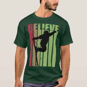 Retro Mens Ski Skifahren Abfahrt SLopes Eisschnee T-Shirt