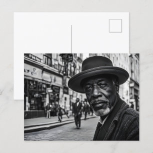 Retro-Menschen auf der Straße Postkarte