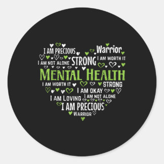 Retro Mental Health Awareness Support Mental Healt Runder Aufkleber