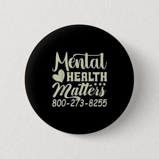 Retro Mental Health S 800-273-8255 Awareness  Button (Vorderseite)