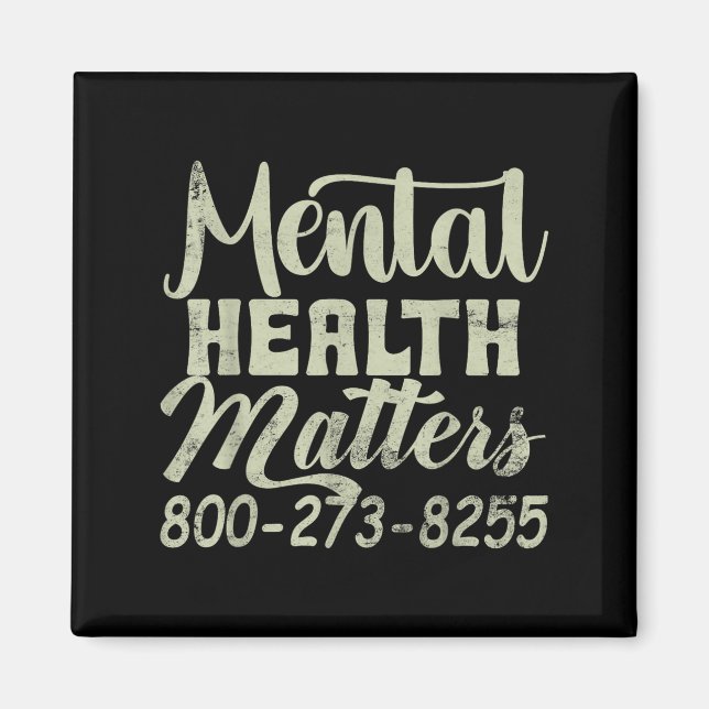 Retro Mental Health S 800-273-8255 Awareness  Magnet (Vorne)