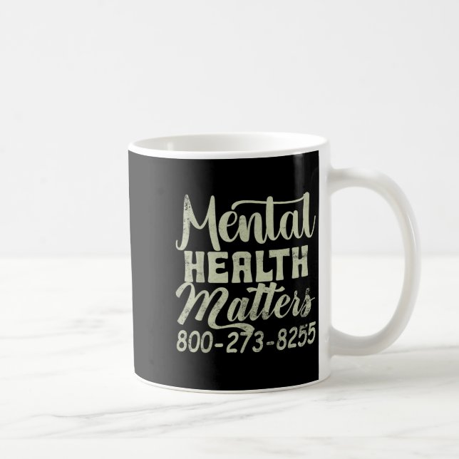 Retro Mental Health S 800-273-8255 - Mental Health Kaffeetasse (Rechts)