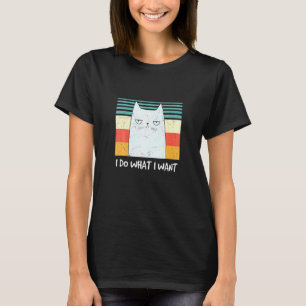 Retro Meow Katze I tun, was ich schwarze Katze Gew T-Shirt