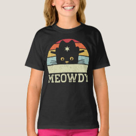 Retro Meowdy Cat Meme Funny Cowboy Cat Hat Geschen T-Shirt