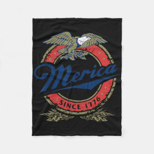 Retro Merica Adler 4. Juli Lustig Usa Männer Fraue Fleecedecke