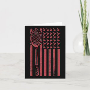 Retro Merica USA Flagge Badminton Player Sport Shu Karte