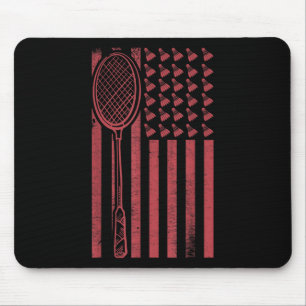Retro Merica USA-Flagge Badminton-Spieler Sport Fe Mousepad