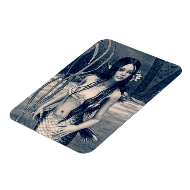 Retro Mermaid Magnet (Linke Seite)