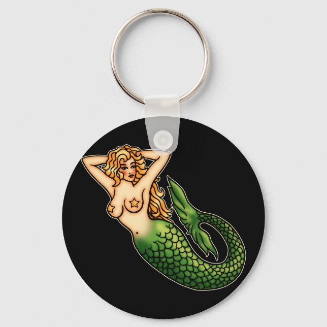 Retro Mermaid Schlüsselanhänger (Vorderseite)