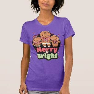 Retro Merry & Bright Gingerbread Man T-Shirt