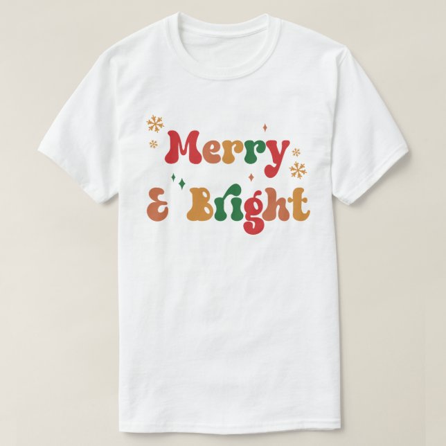 Retro Merry & Bright v2 T-Shirt (Design vorne)