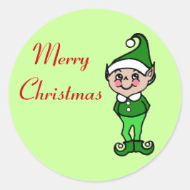 Retro Merry Christmas Elf Stickers
