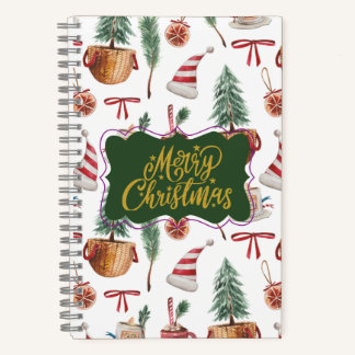 Retro Merry Christmas Journaling Notebooks Notizbuch