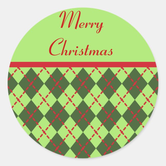 Retro Merry Christmas Sticker (Vorderseite)