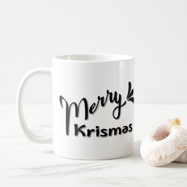 Retro Merry Christmas Style Kaffeetasse (Mit Donut)