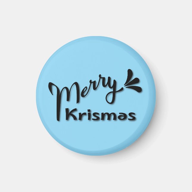 Retro Merry Christmas Style Magnet (Vorne)