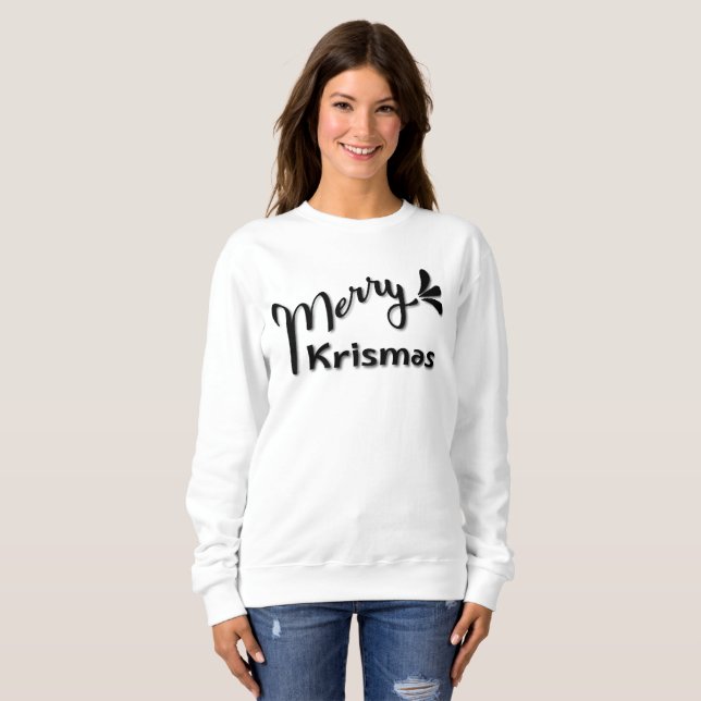 Retro Merry Christmas Style Sweatshirt (Vorne ganz)