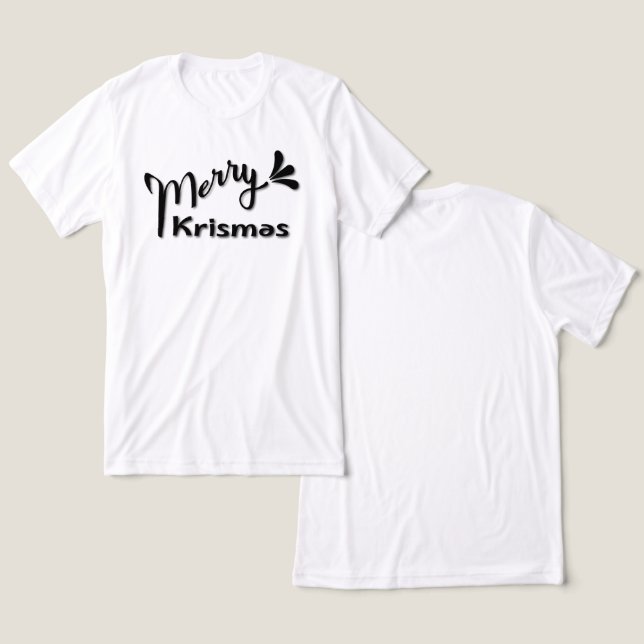 Retro Merry Christmas Style Tri-Blend Shirt (Design vorne & hinten)