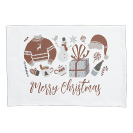 Retro Merry Christmas Sweater Kissenbezug