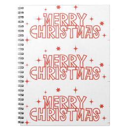 Retro-Merry-Christmas-Typografie Notizblock