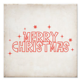 Retro Merry Christmas Typography Fotodruck