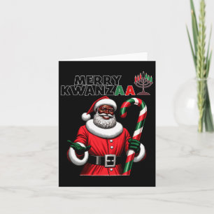 Retro Merry Kwanzaa Santa Black Christmas African Karte